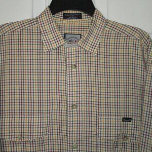 Faconnable Mens L/S Multicolor Cotton Check Casual Shirt -Size 15.5/34 or Medium